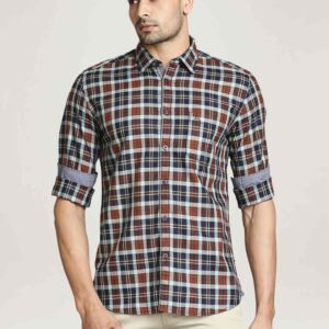 Men Medium Green Checks Slim Fit Party Shirt